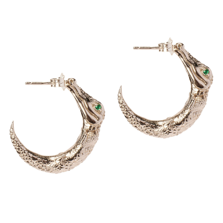 Zapata Eye Croc Earrings in silver