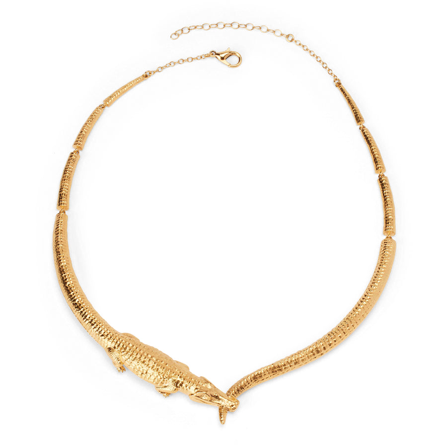 Croc Kingdom Collar in gold