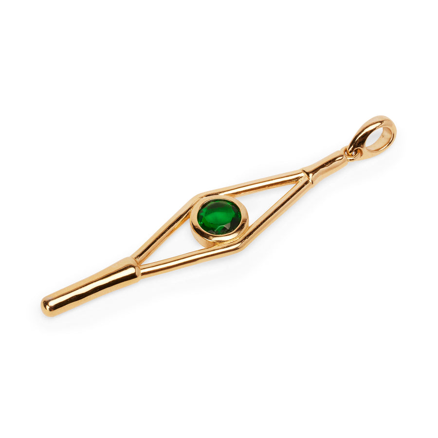 Emerald Eye Key Chain in gold