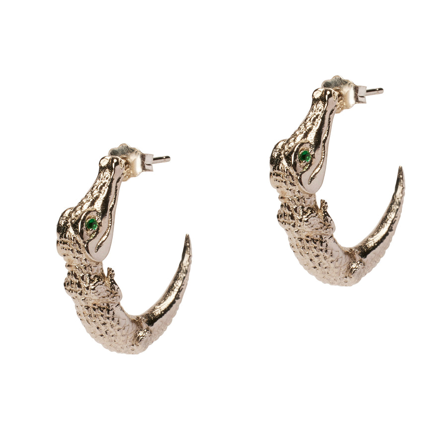 Zapata Eye Croc Earrings in silver
