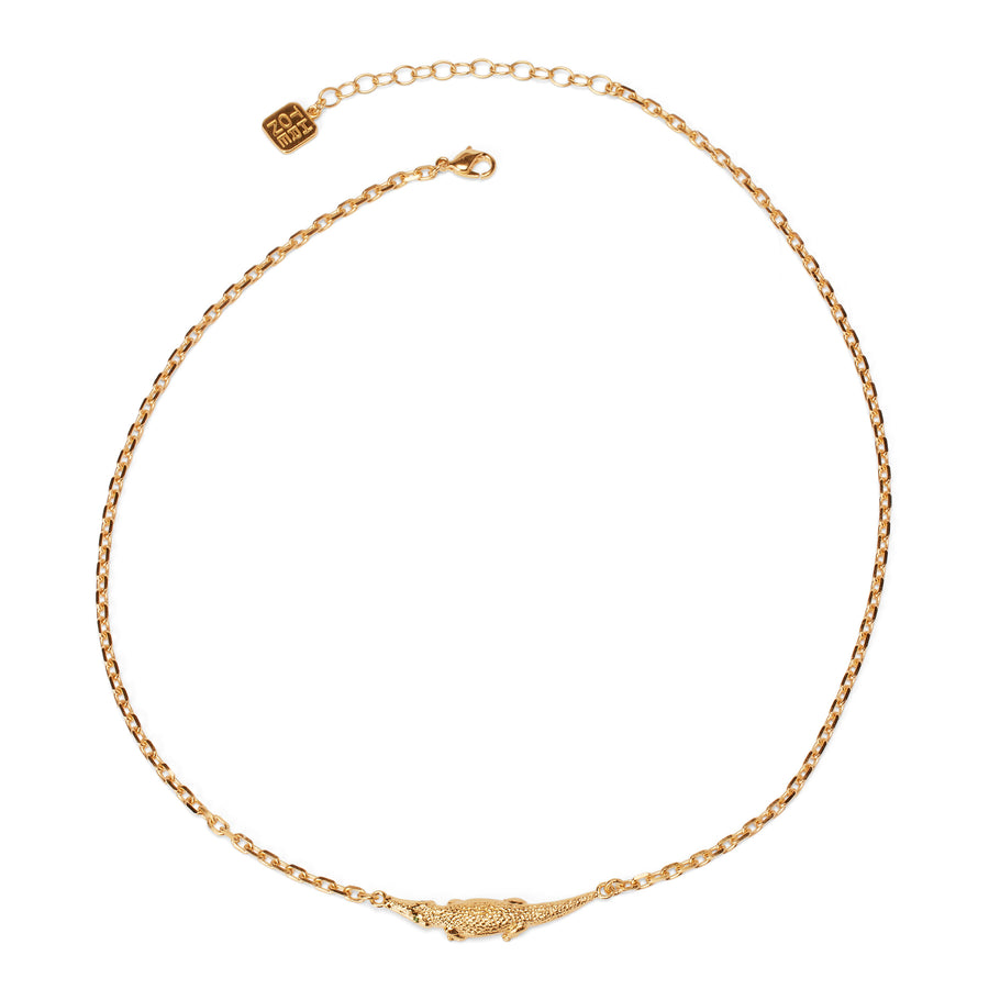 Baby Croc Necklace in gold